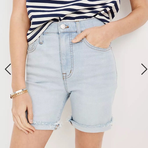 MADEWELL High-Rise Mid-Length Denim Shorts - Picture 2 of 10